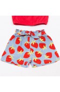 Σετ μπλουζάκι με σορτς  για μικρό κορίτσι TRAX 49242 Κόκκινο