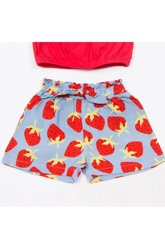 Σετ μπλουζάκι με σορτς  για μικρό κορίτσι TRAX 49242 Κόκκινο