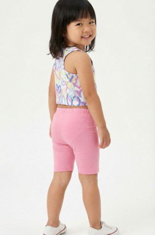 Σετ δυο μπλούζες  και κολάν ποδηλατικό για μικρό κορίτσι TRAX 49243 λευκό