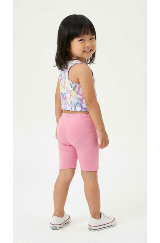 Σετ δυο μπλούζες  και κολάν ποδηλατικό για μικρό κορίτσι TRAX 49243 λευκό