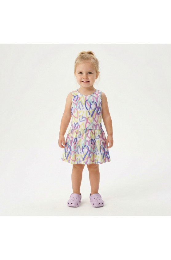 Φόρεμα αμάνικο για μικρό κορίτσι TRAX 49245 ΛΕΥΚΟ