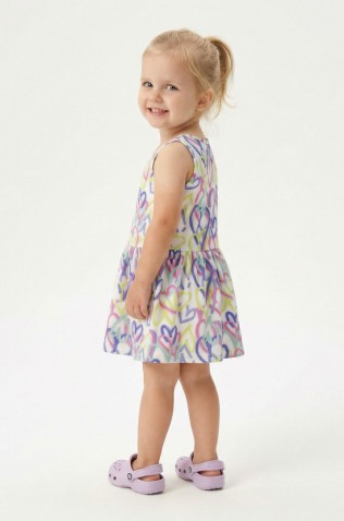 Φόρεμα αμάνικο για μικρό κορίτσι TRAX 49245 ΛΕΥΚΟ