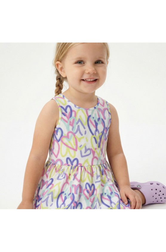 Φόρεμα αμάνικο για μικρό κορίτσι TRAX 49245 ΛΕΥΚΟ