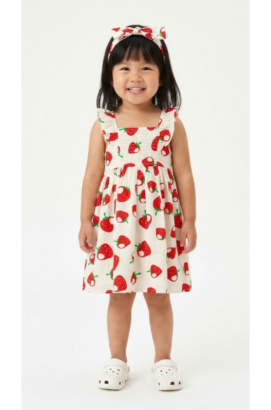 Φόρεμα αμάνικο για μικρό κορίτσι TRAX 49250 ΛΕΥΚΟ