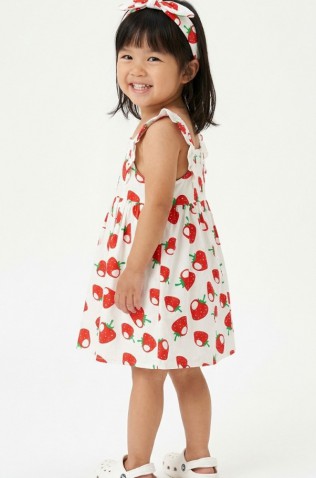 Φόρεμα αμάνικο για μικρό κορίτσι TRAX 49250 ΛΕΥΚΟ