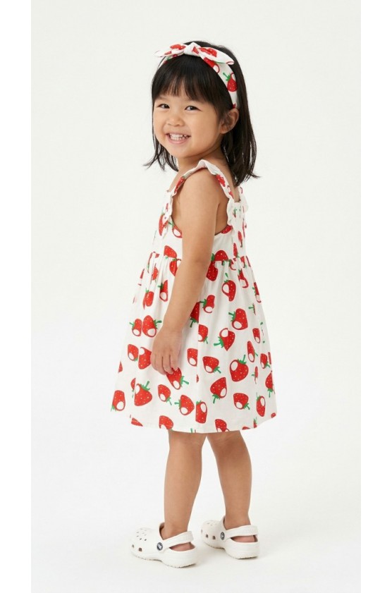 Φόρεμα αμάνικο για μικρό κορίτσι TRAX 49250 ΛΕΥΚΟ