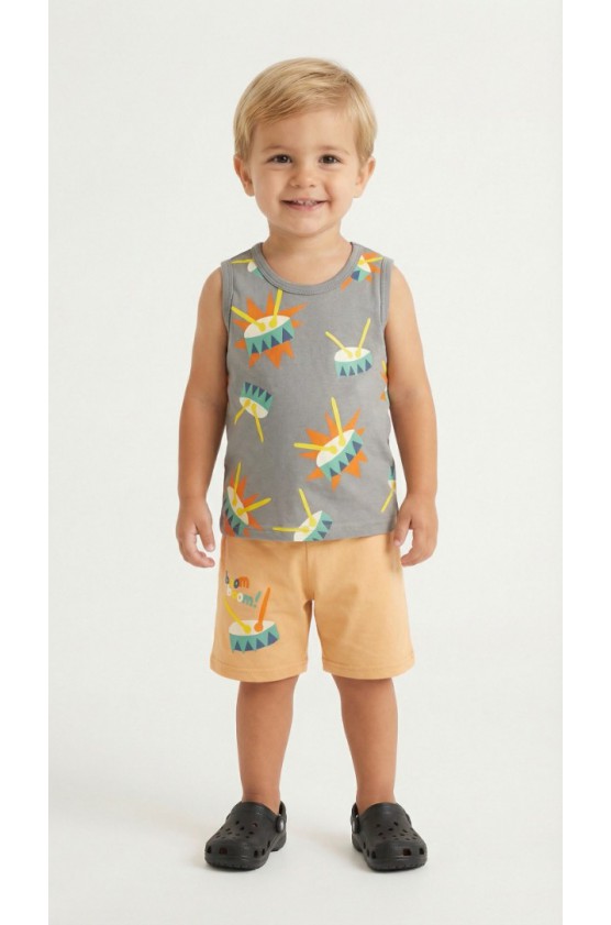 ΣΕΤ ΜΠΛΟΥΖΑ ΜΕ ΒΕΡΜΟΥΔΑ  ΓΙΑ ΜΙΚΡΑ ΑΓΟΡΙΑ  TRAX 49435 ΓΚΡΙ