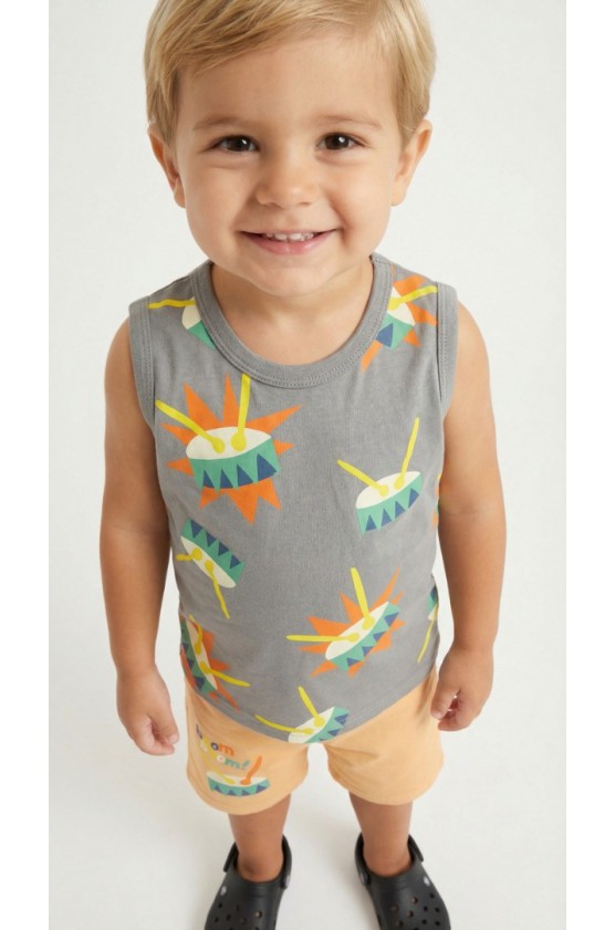 ΣΕΤ ΜΠΛΟΥΖΑ ΜΕ ΒΕΡΜΟΥΔΑ  ΓΙΑ ΜΙΚΡΑ ΑΓΟΡΙΑ  TRAX 49435 ΓΚΡΙ