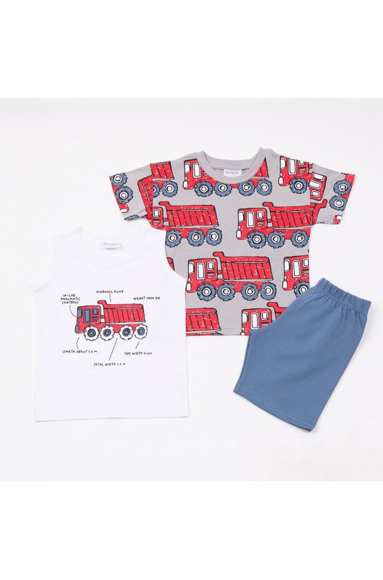 ΣΕΤ ΔΥΟ ΜΠΛΟΥΖΕΣ ΚΑΙ  ΒΕΡΜΟΥΔΑ  ΓΙΑ ΜΙΚΡΑ ΑΓΟΡΙΑ  TRAX 49437 ΛΕΥΚΟ