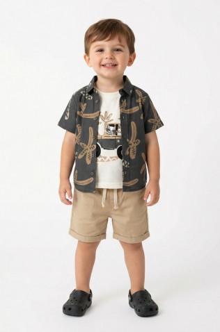 ΣΕΤ ΜΠΛΟΥΖΑ, ΠΟΥΚΑΜΙΣΟ ΚΑΙ ΒΕΡΜΟΥΔΑ  ΓΙΑ ΜΙΚΡΑ ΑΓΟΡΙΑ  TRAX 49445 ΑΝΘΡΑΚΙ