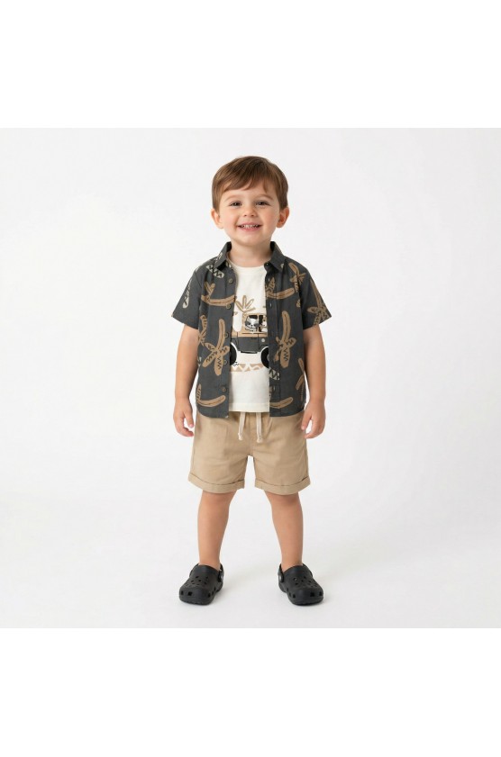 ΣΕΤ ΜΠΛΟΥΖΑ, ΠΟΥΚΑΜΙΣΟ ΚΑΙ ΒΕΡΜΟΥΔΑ  ΓΙΑ ΜΙΚΡΑ ΑΓΟΡΙΑ  TRAX 49445 ΑΝΘΡΑΚΙ