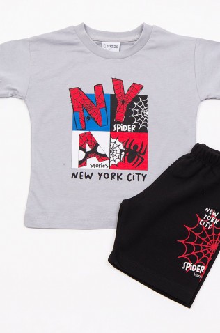 ΣΕΤ ΜΠΛΟΥΖΑ ΜΕ ΒΕΡΜΟΥΔΑ  ΓΙΑ ΜΙΚΡΑ ΑΓΟΡΙΑ  TRAX 49447 ΓΚΡΙ