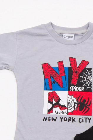 ΣΕΤ ΜΠΛΟΥΖΑ ΜΕ ΒΕΡΜΟΥΔΑ  ΓΙΑ ΜΙΚΡΑ ΑΓΟΡΙΑ  TRAX 49447 ΓΚΡΙ