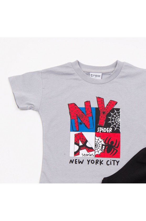 ΣΕΤ ΜΠΛΟΥΖΑ ΜΕ ΒΕΡΜΟΥΔΑ  ΓΙΑ ΜΙΚΡΑ ΑΓΟΡΙΑ  TRAX 49447 ΓΚΡΙ