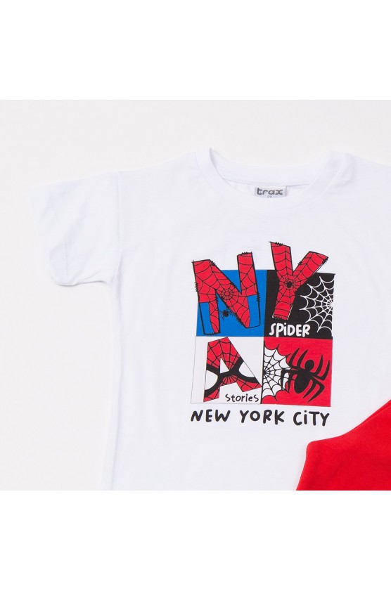 ΣΕΤ ΜΠΛΟΥΖΑ ΜΕ ΒΕΡΜΟΥΔΑ  ΓΙΑ ΜΙΚΡΑ ΑΓΟΡΙΑ  TRAX 49447 ΛΕΥΚΟ