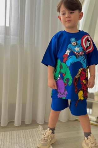 ΣΕΤ ΜΠΛΟΥΖΑ ΜΕ ΣΟΡΤΣ ΓΙΑ ΑΓΟΡΙΑ SUPER HEROES ΜΠΛΕ ΡΟΥΑ