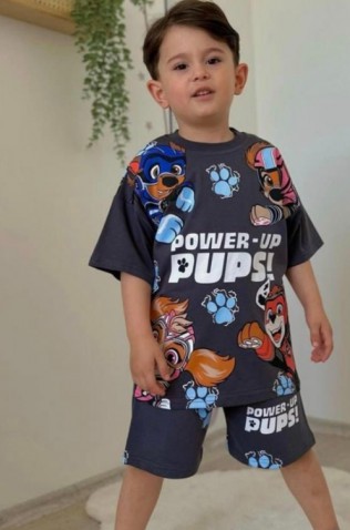 ΣΕΤ ΜΠΛΟΥΖΑ ΜΕ ΣΟΡΤΣ ΓΙΑ ΑΓΟΡΙΑ POWER-UP PUPS ΓΚΡΙ ΣΚΟΥΡΟ