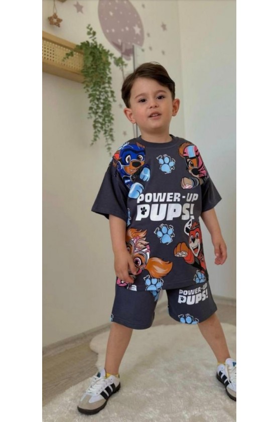 ΣΕΤ ΜΠΛΟΥΖΑ ΜΕ ΣΟΡΤΣ ΓΙΑ ΑΓΟΡΙΑ POWER-UP PUPS ΓΚΡΙ ΣΚΟΥΡΟ