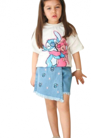 ΣΕΤ ΜΠΛΟΥΖΑ ΜΕ ΣΟΡΤΣ ΤΖΙΝ ΓΙΑ ΚΟΡΙΤΣΙΑ Stitch Λευκό