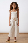 Σετ μπλούζα crop και παντελόνα για  κορίτσια 26300 Μπεζ