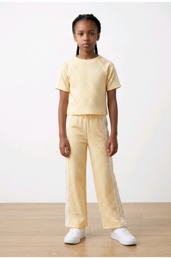 Σετ μπλούζα και φόρμα για  κορίτσια λεοπάρ 26222 κιτρίνο