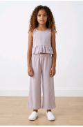 Σετ μπλούζα αμάνικη και παντελόνα για  κορίτσια Lemon Tree Kids 2912 Μπεζ