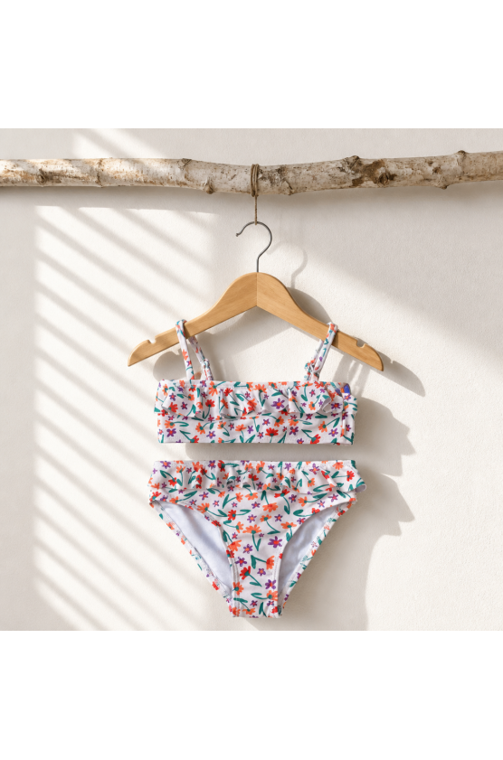 Μαγιό Bikini floral για μικρά κορίτσια AC-1467 ΚΡΕΜ