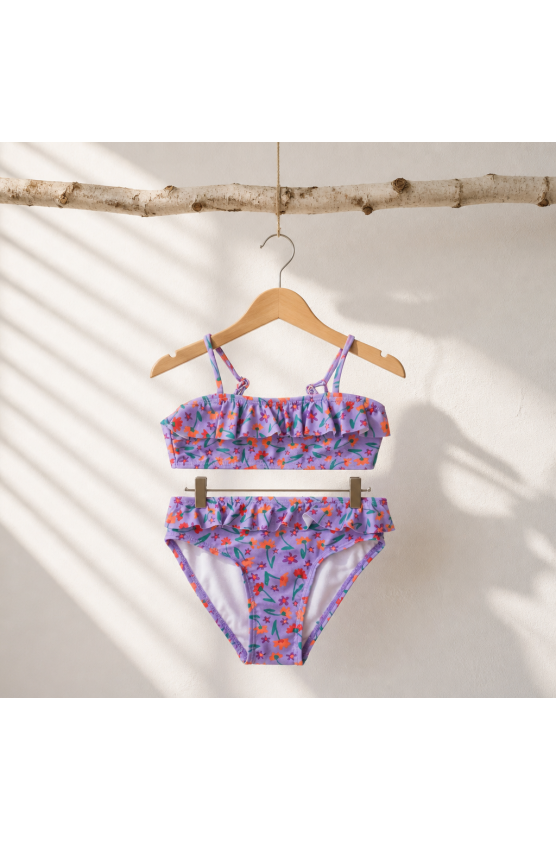 Μαγιό Bikini floral για μικρά κορίτσια AC-1467 ΛΙΛΑ