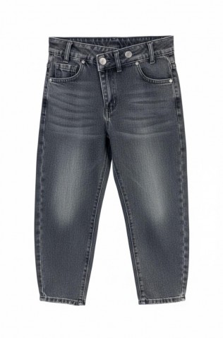 Τζιν παντελόνι Cross Button για κορίτσια injuly ST-5290  ΓΚΡΙ