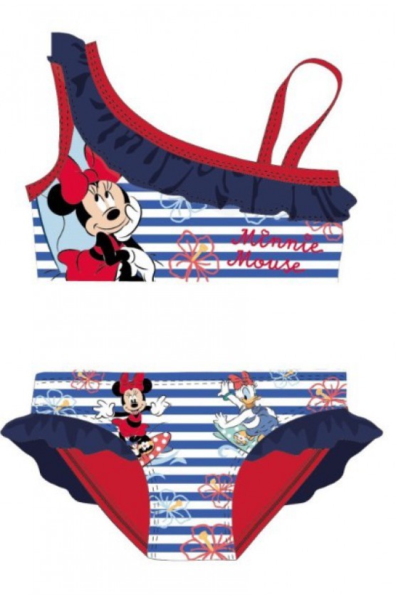 Μαγιό σετ μπικίνι Disney Minnie Surf  για μικρά κορίτσια ΜΙΝ36-0467 Μπλε- Κόκκινο