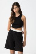 CROP TOP ΑΜΑΝΙΚΟ ΡΙΠ ΓΙΑ ΚΟΡΙΤΣΙΑ  TIFFOSI 10059102-000 ΜΑΥΡΟ