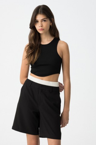 CROP TOP ΑΜΑΝΙΚΟ ΡΙΠ ΓΙΑ ΚΟΡΙΤΣΙΑ  TIFFOSI 10059102-000 ΜΑΥΡΟ