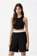 CROP TOP ΑΜΑΝΙΚΟ ΡΙΠ ΓΙΑ ΚΟΡΙΤΣΙΑ  TIFFOSI 10059102-000 ΜΑΥΡΟ