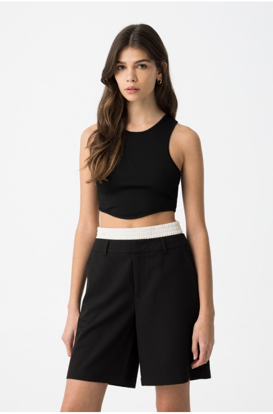CROP TOP ΑΜΑΝΙΚΟ ΡΙΠ ΓΙΑ ΚΟΡΙΤΣΙΑ  TIFFOSI 10059102-000 ΜΑΥΡΟ