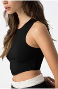 CROP TOP ΑΜΑΝΙΚΟ ΡΙΠ ΓΙΑ ΚΟΡΙΤΣΙΑ  TIFFOSI 10059102-000 ΜΑΥΡΟ