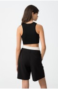 CROP TOP ΑΜΑΝΙΚΟ ΡΙΠ ΓΙΑ ΚΟΡΙΤΣΙΑ  TIFFOSI 10059102-000 ΜΑΥΡΟ