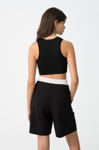 CROP TOP ΑΜΑΝΙΚΟ ΡΙΠ ΓΙΑ ΚΟΡΙΤΣΙΑ  TIFFOSI 10059102-000 ΜΑΥΡΟ