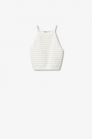 CROP TOP ΑΜΑΝΙΚΟ  ΠΛΕΚΤΟ ΓΙΑ ΚΟΡΙΤΣΙΑ  TIFFOSI 10059174-004 ΕΚΡΟΥ