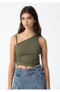 CROP TOP AΜΑΝΙΚΟ ΓΙΑ ΚΟΡΙΤΣΙΑ  TIFFOSI 10059305-829 XAKI