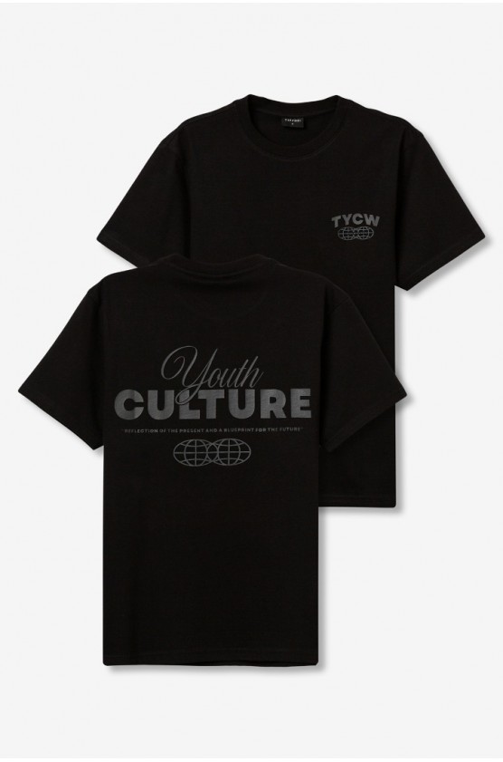 ΜΠΛΟΥΖΑ T-shirt preta Youth Culture ΓΙΑ ΑΓΟΡΙ TIFFOSI 10064443-000 ΜΑΥΡΟ