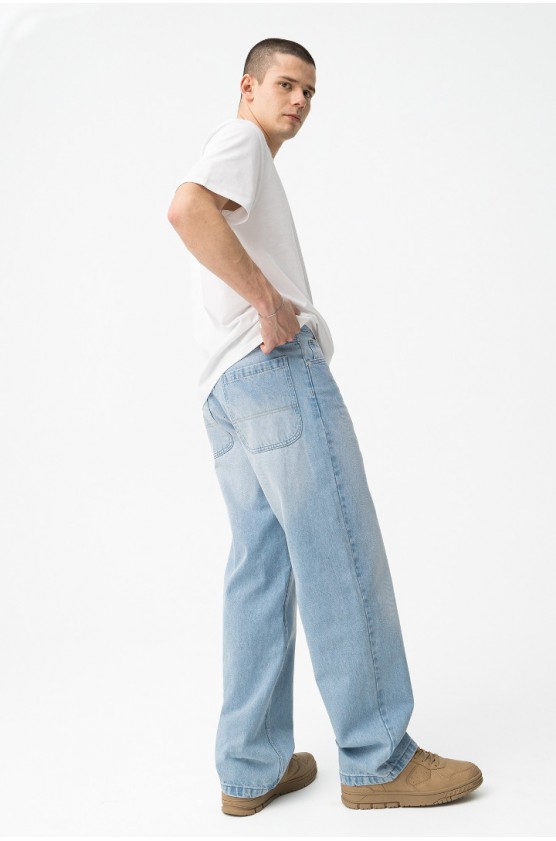 Παντελόνι Τζιν Oski Super Baggy  για αγόρια Tiffosi 10064531-M10 Μπλε ανοιχτό