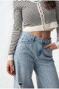 ΤΖΙΝ WIDE LEG  ΠΑΝΤΕΛΟΝΙ  ΓΙΑ ΚΟΡΙΤΣΙΑ TIFFOSI 10065385-C20 ΓΑΛΑΖΙΟ