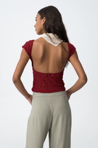 ΜΠΛΟΥΖΑ ΜΕ ΔΑΝΤΕΛΑ  ΓΙΑ ΚΟΡΙΤΣΙΑ TIFFOSI 10065531-546 ΜΠΟΡΝΤΟ