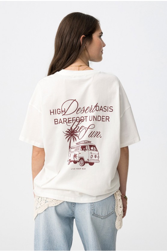ΜΠΛΟΥΖΑ T-shirt Oversize gráfica  ΓΙΑ ΚΟΡΙΤΣΙΑ TIFFOSI 10065535_104 ΛΕΥΚΟ