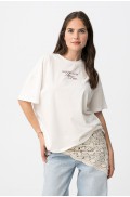 ΜΠΛΟΥΖΑ T-shirt Oversize gráfica  ΓΙΑ ΚΟΡΙΤΣΙΑ TIFFOSI 10065535_104 ΛΕΥΚΟ
