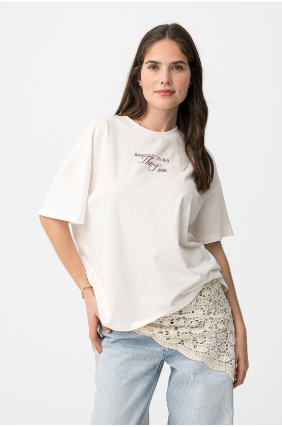 ΜΠΛΟΥΖΑ T-shirt Oversize gráfica  ΓΙΑ ΚΟΡΙΤΣΙΑ TIFFOSI 10065535_104 ΛΕΥΚΟ
