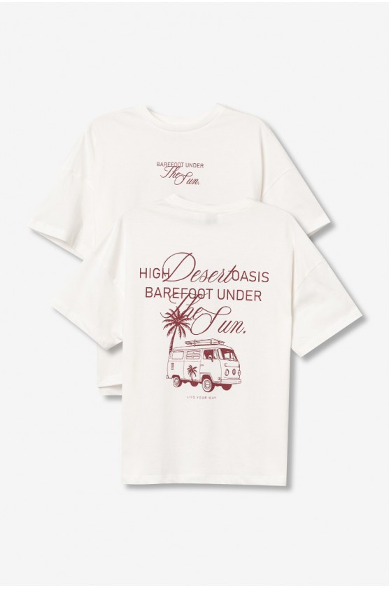 ΜΠΛΟΥΖΑ T-shirt Oversize gráfica  ΓΙΑ ΚΟΡΙΤΣΙΑ TIFFOSI 10065535_104 ΛΕΥΚΟ