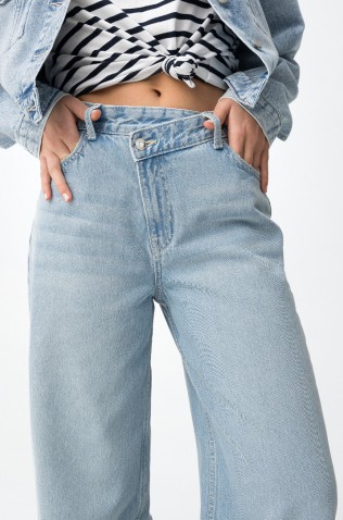 ΤΖΙΝ WIDE LEG  ΠΑΝΤΕΛΟΝΙ  ΓΙΑ ΚΟΡΙΤΣΙΑ TIFFOSI 10065617-C10 ΓΑΛΑΖΙΟ