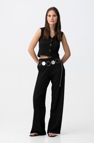 Παντελόνι με ανάγλυφη υφή ΓΙΑ ΚΟΡΙΤΣΙΑ TIFFOSI 10066516-000 ΜΑΥΡΟ 