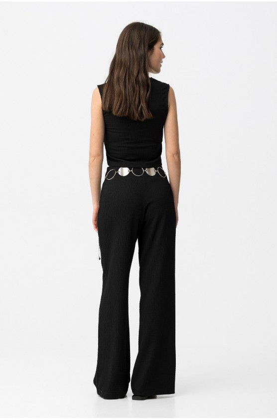 Παντελόνι με ανάγλυφη υφή ΓΙΑ ΚΟΡΙΤΣΙΑ TIFFOSI 10066516-000 ΜΑΥΡΟ